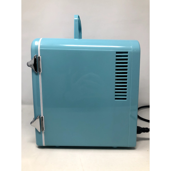 Koolatron Light Blue Mini Fridge 6 Can AC/DC Thermoelectric Cooler Tested Works - Picture 4 of 16